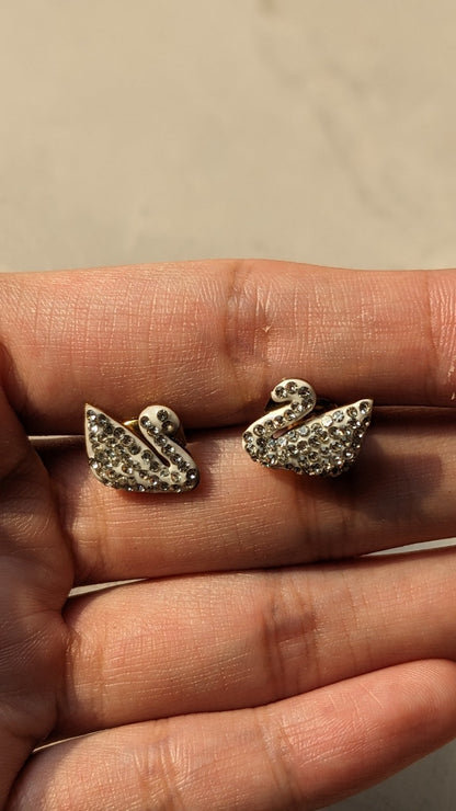 WHITE SWAN EARSTUDS - SIFARA JEWELS