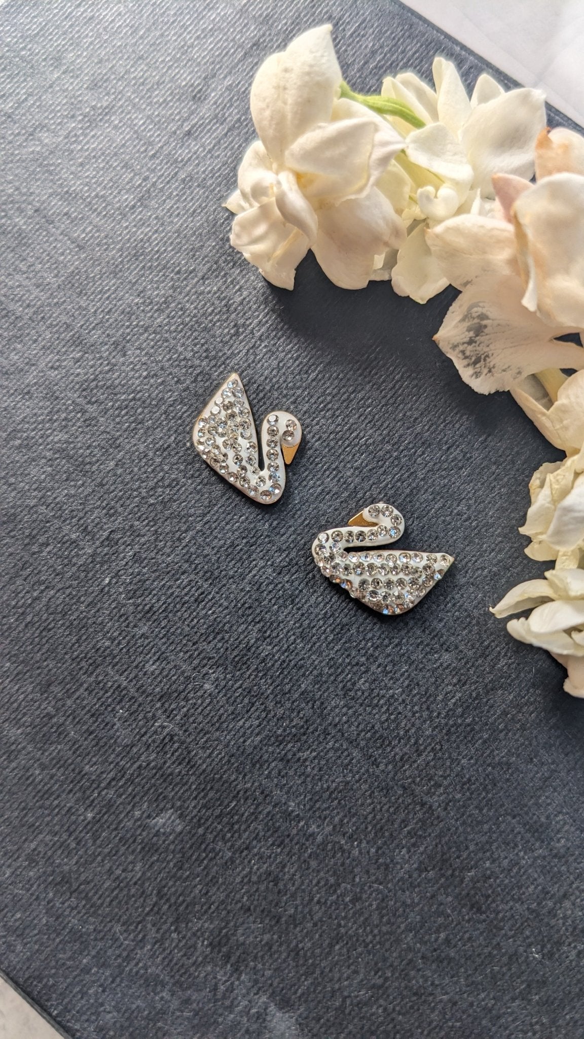 WHITE SWAN EARSTUDS - SIFARA JEWELS