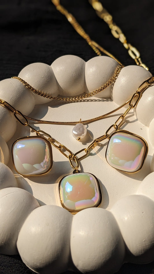 WHITE OPAL NECKLACE SET - SIFARA JEWELS