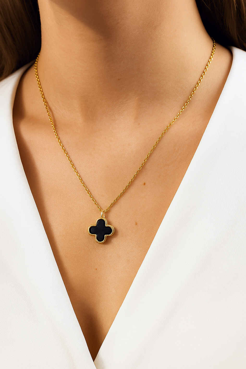 Two sided Black and white van Cleef necklace