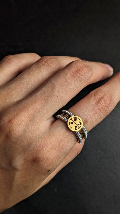 Stainless Steel Tory Burch Ring - SIFARA JEWELS
