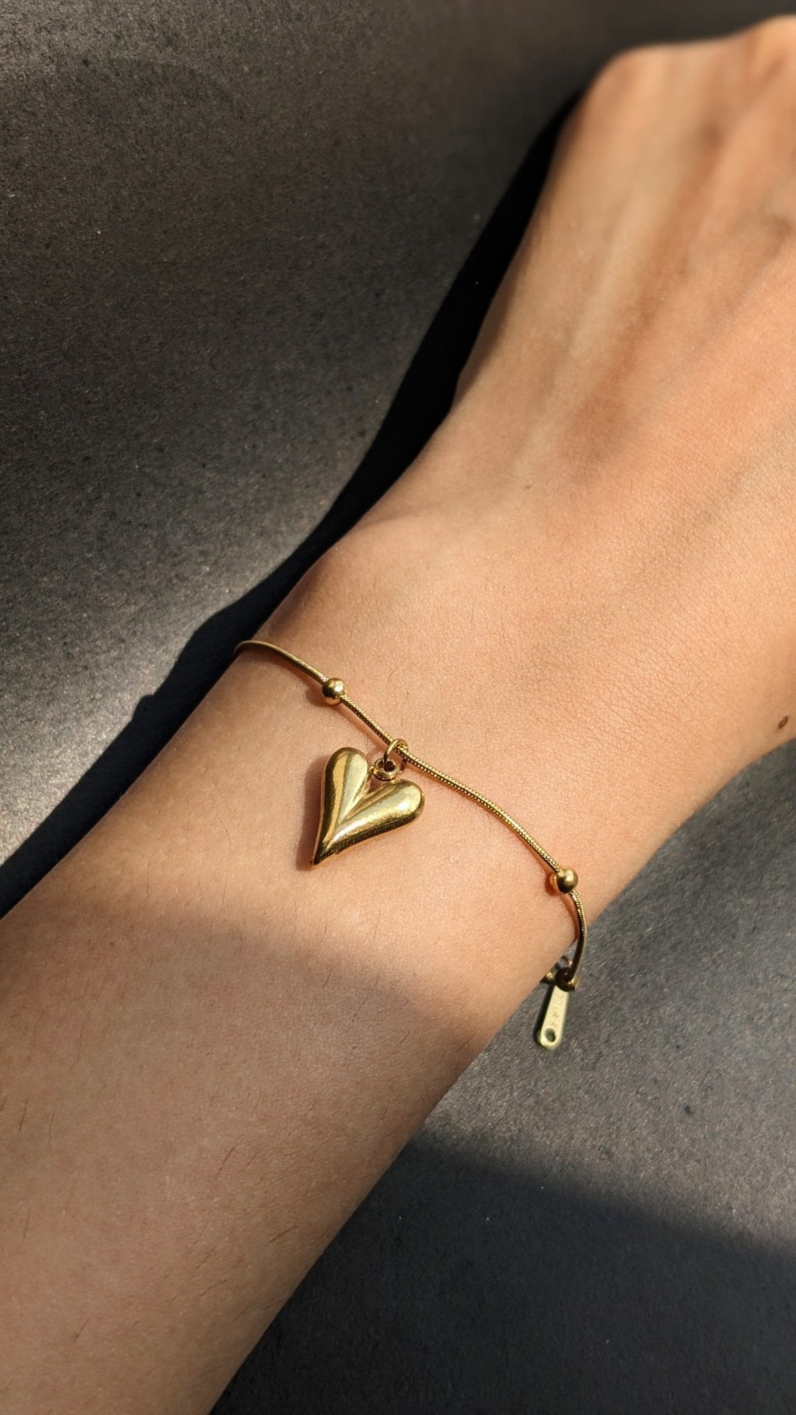 Stainless Steel Heart Charm Bracelet - SIFARA JEWELS