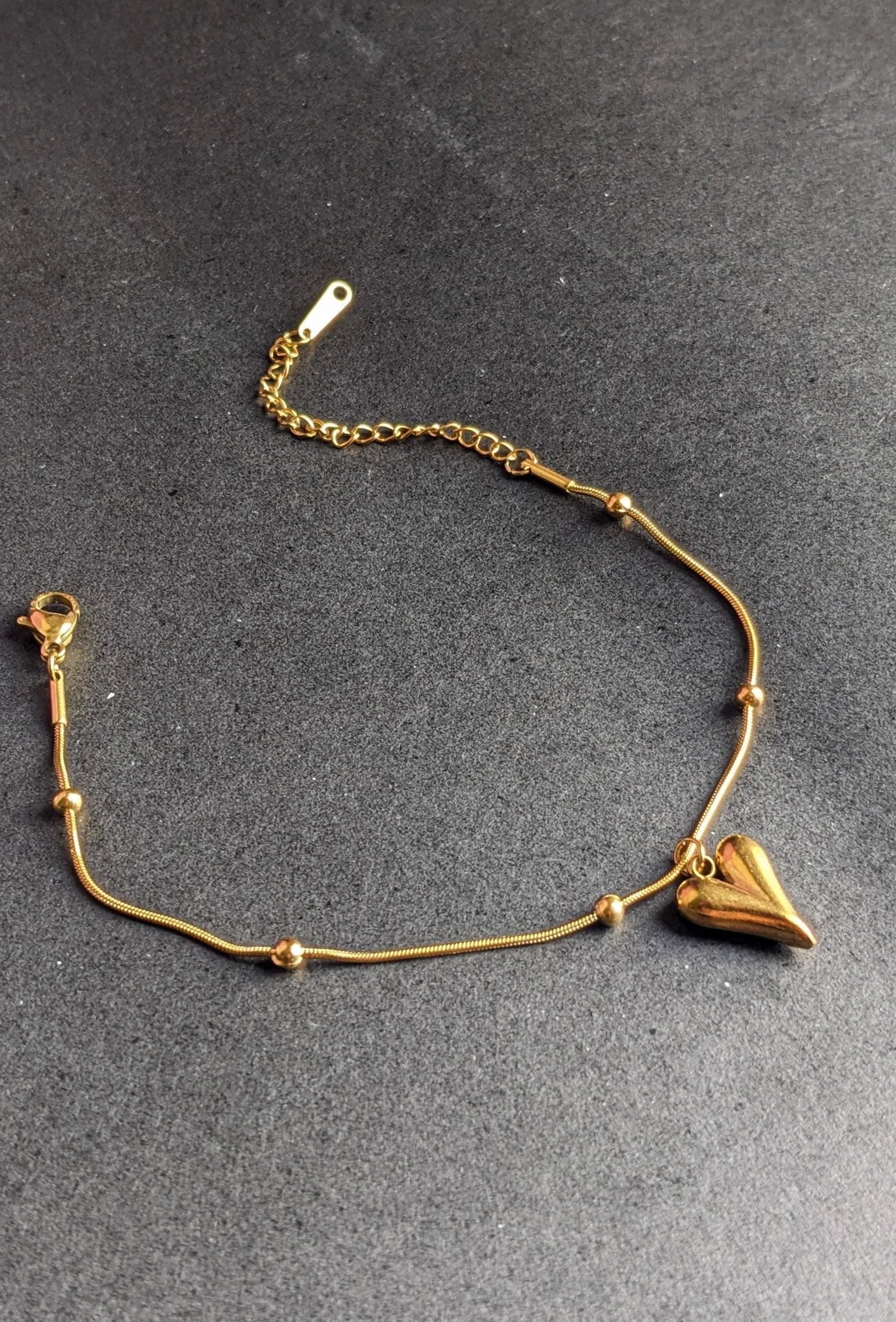 Stainless Steel Heart Charm Bracelet - SIFARA JEWELS