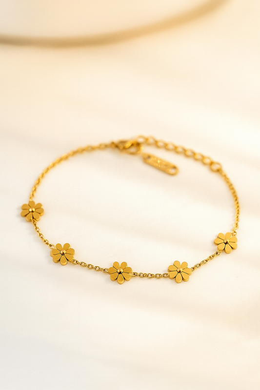 Stainless Steel Daisy Bracelet