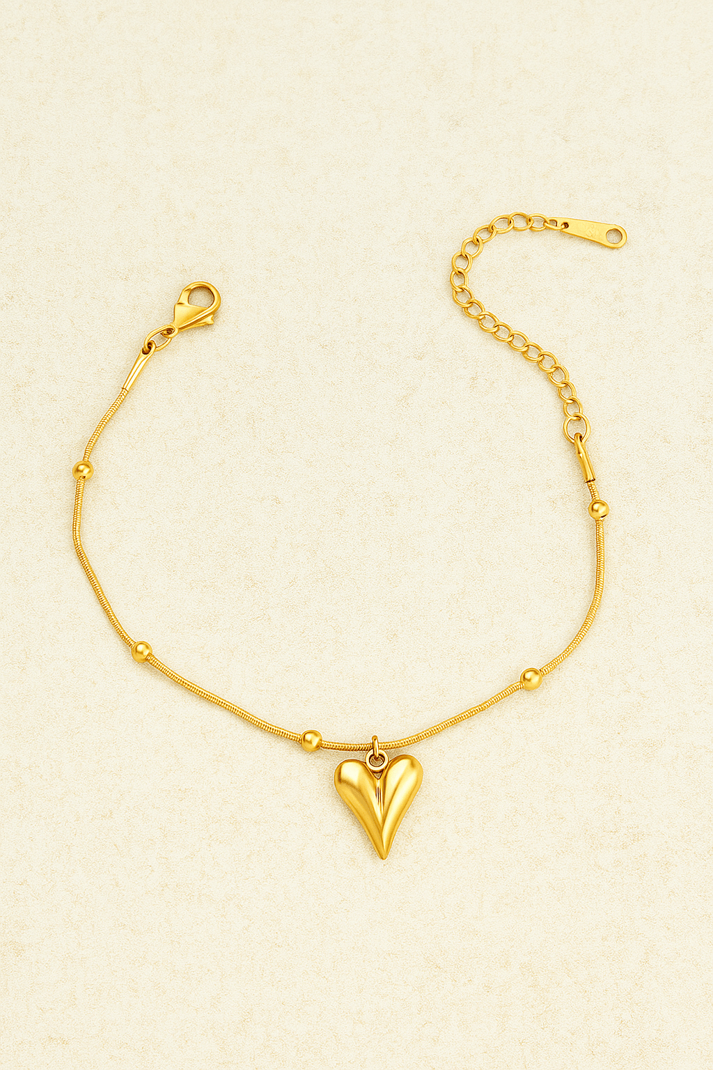 Stainless Steel Heart Charm Bracelet - SIFARA JEWELS