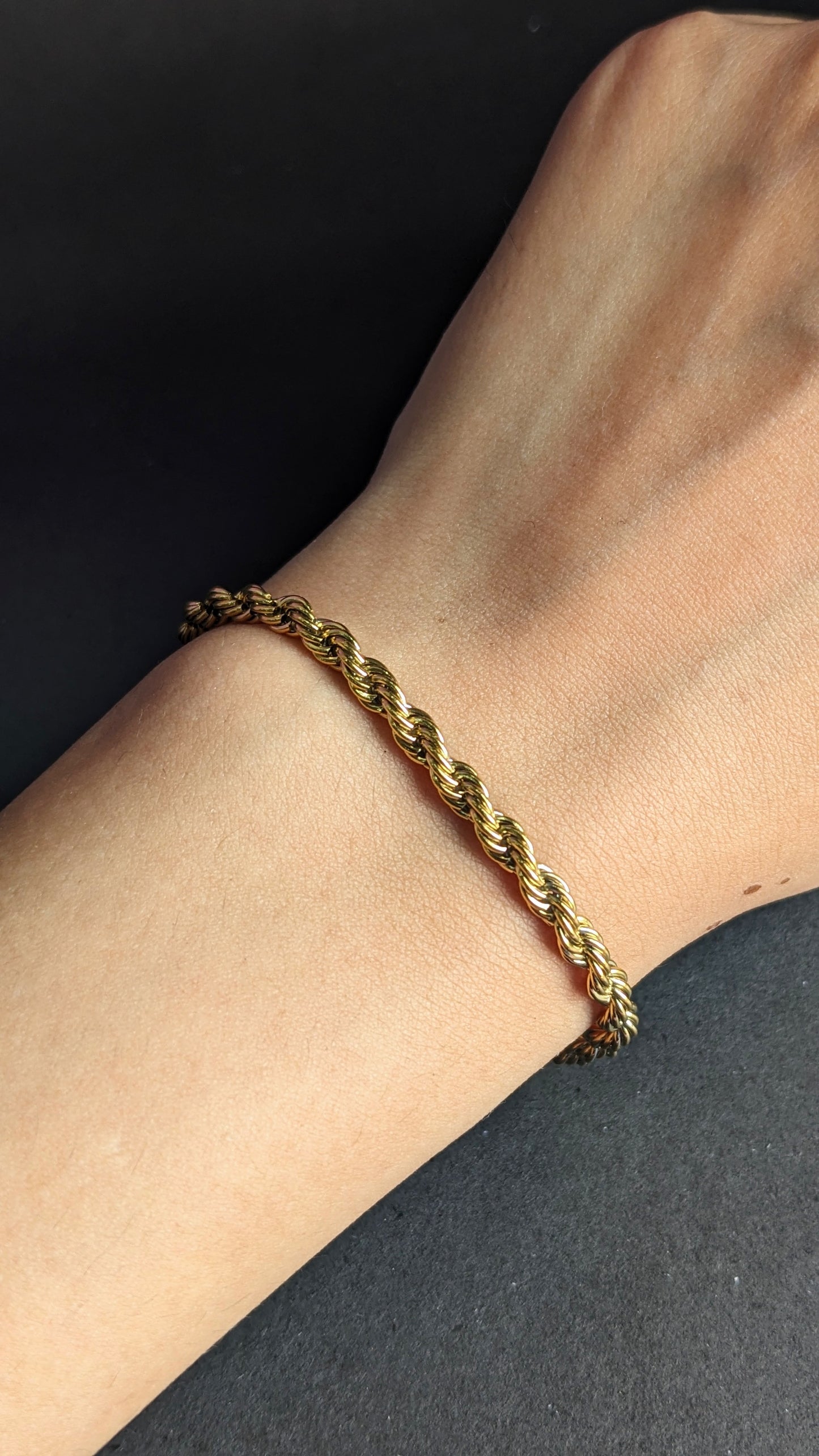 18k Gold Plated Twisted Rope Chain Bracelet