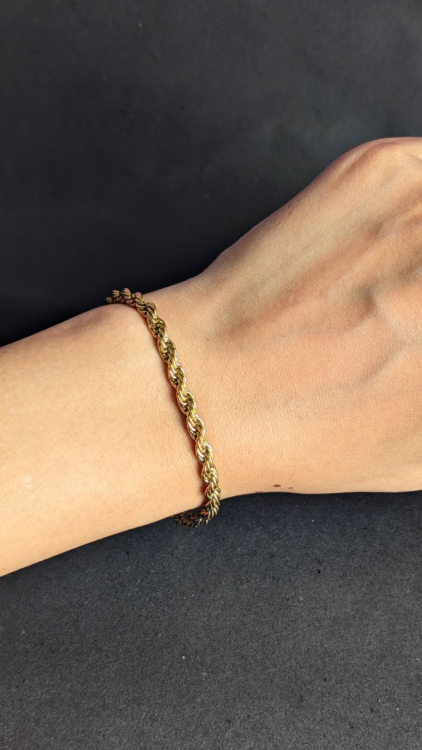 18k Gold Plated Twisted Rope Chain Bracelet