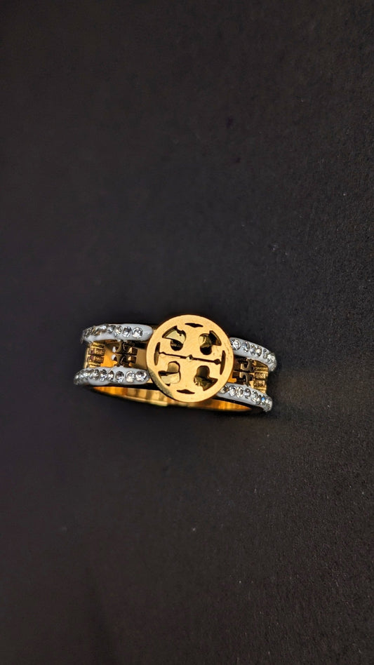 Stainless Steel Tory Burch Ring - SIFARA JEWELS